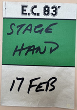 ERIC CLAPTON 1983 TOUR Backstage Pass