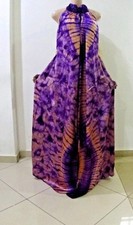 Registyle African Tie & Dye Soft Satin loose long dresses with scarf, SALE!!