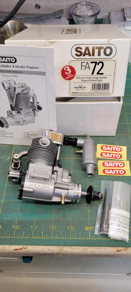 SAITO FA-72B 四ストロークエンジン Saito Engines .72 AAC Four Stroke Glow Engine w/Muffler (New Case