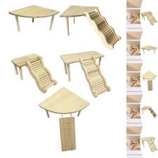 Wooden Hamster Platform with Ladder Funny Climbing Toy for Syrian Rat Dwarf