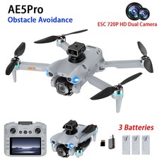 AE5Pro Drone WIFI FPV ESC 720P Dual Camera Obstacle Avoidance 360 Roll 3 Battery