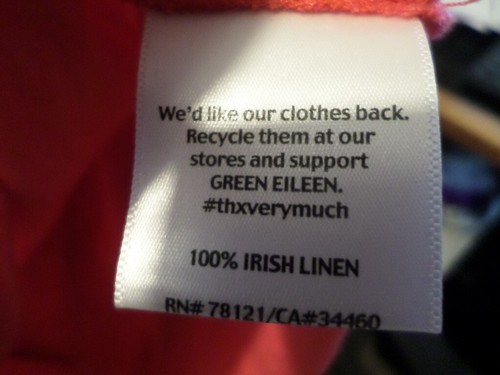 Camisa Eileen Fisher Cuello Mandarín Lino Irlandés Botones Cuello en V Talla S - Imagen 7 de 8