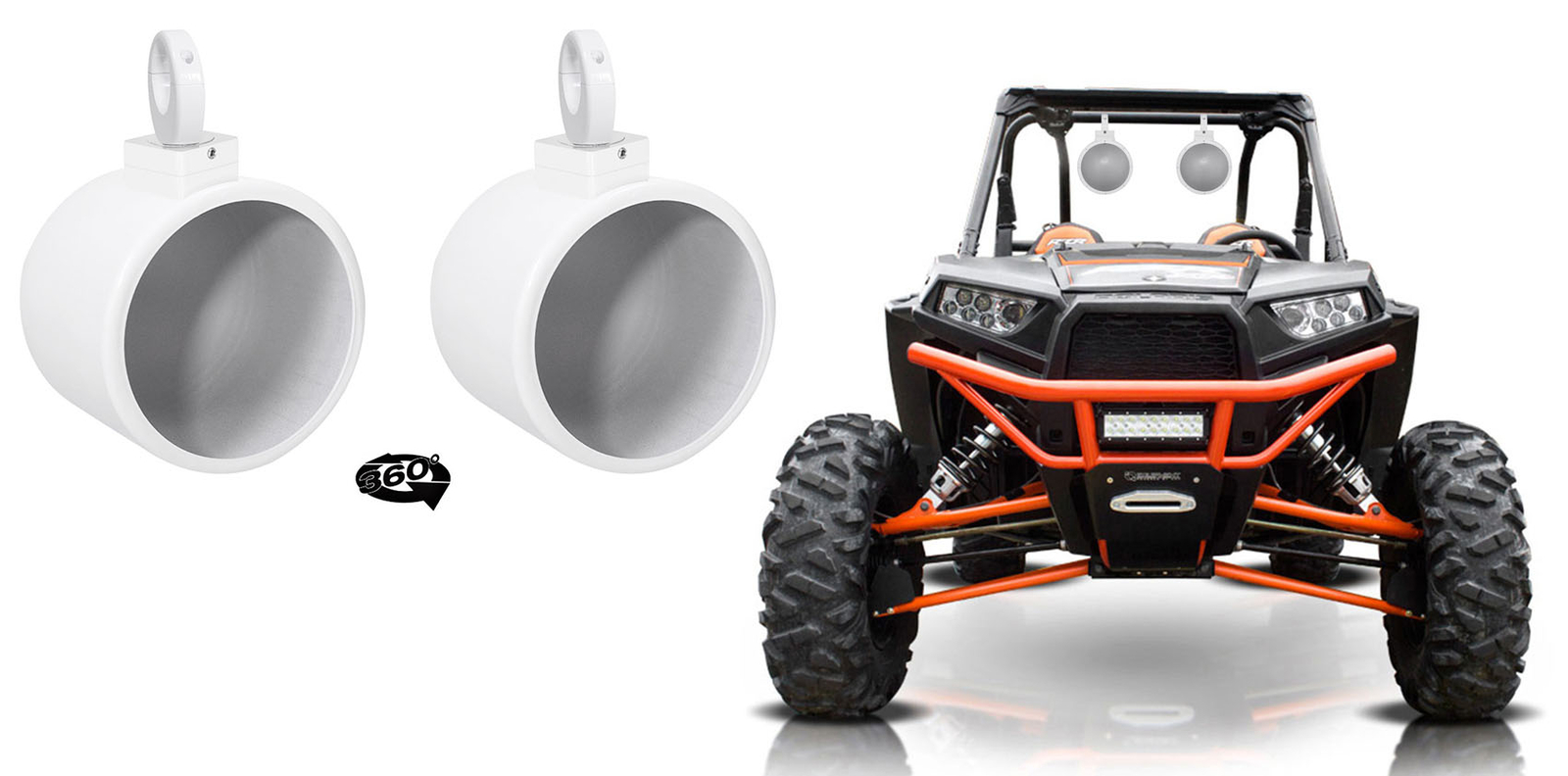 Rockville MAC90W 8 поворотных на 360 корпусов громкоговорителей из белого алюминия RZRATVUTV