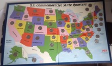 US State Quater coins collectors- Map