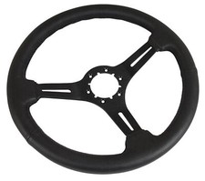 Corvette C3 Steering Wheel Black Leatherblack 3 Spoke 1968-1982