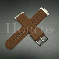 Brown Tire Silicone Rubber Watch Strap Fits for Tissot PRX Quick Release Adapter