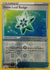 159/203 SNOW LEAF BADGE REVERSE HOLO EVOLVING SKIES POKEMON CARD
