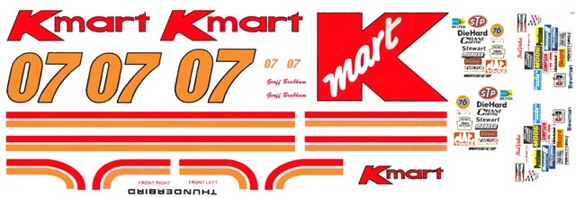 #07 Geoff Brabham Thunderbird 1994 1/24th - 1/25th Scale Waterslide Decals