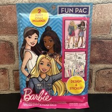 NEW Barbie Fun Pac Design  sticker 12 activity sheets  4 markers stand up doll