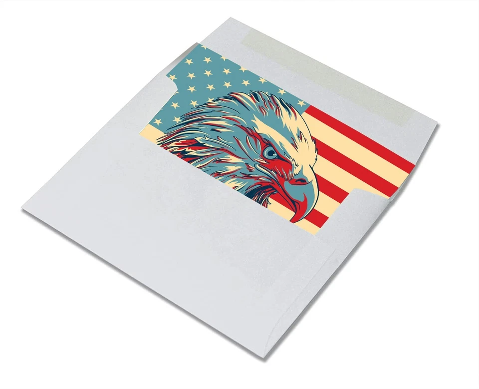 Патриотические благодарственные карточки с белоголовым орлом — пустые внутри — 5,5 дюйма x 4,25 дюйма — упаковка 24 шт. - Изображение 4 из 4