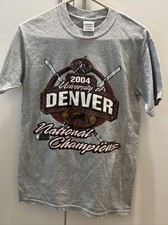 University Of Denver National Champion 2004 Hockey T-Shirt, Size Small