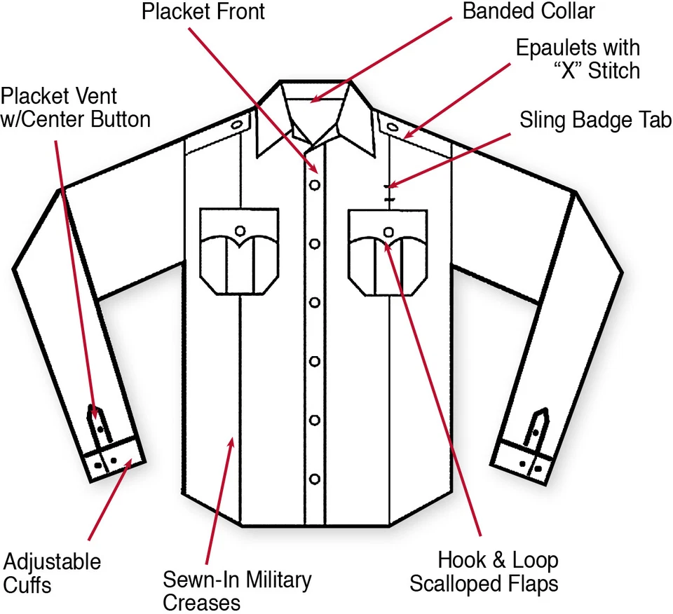 Camisa Uniforme Azul Claro Manga Larga Oficial Policía Seguridad Trabajo Foto 2 de 3