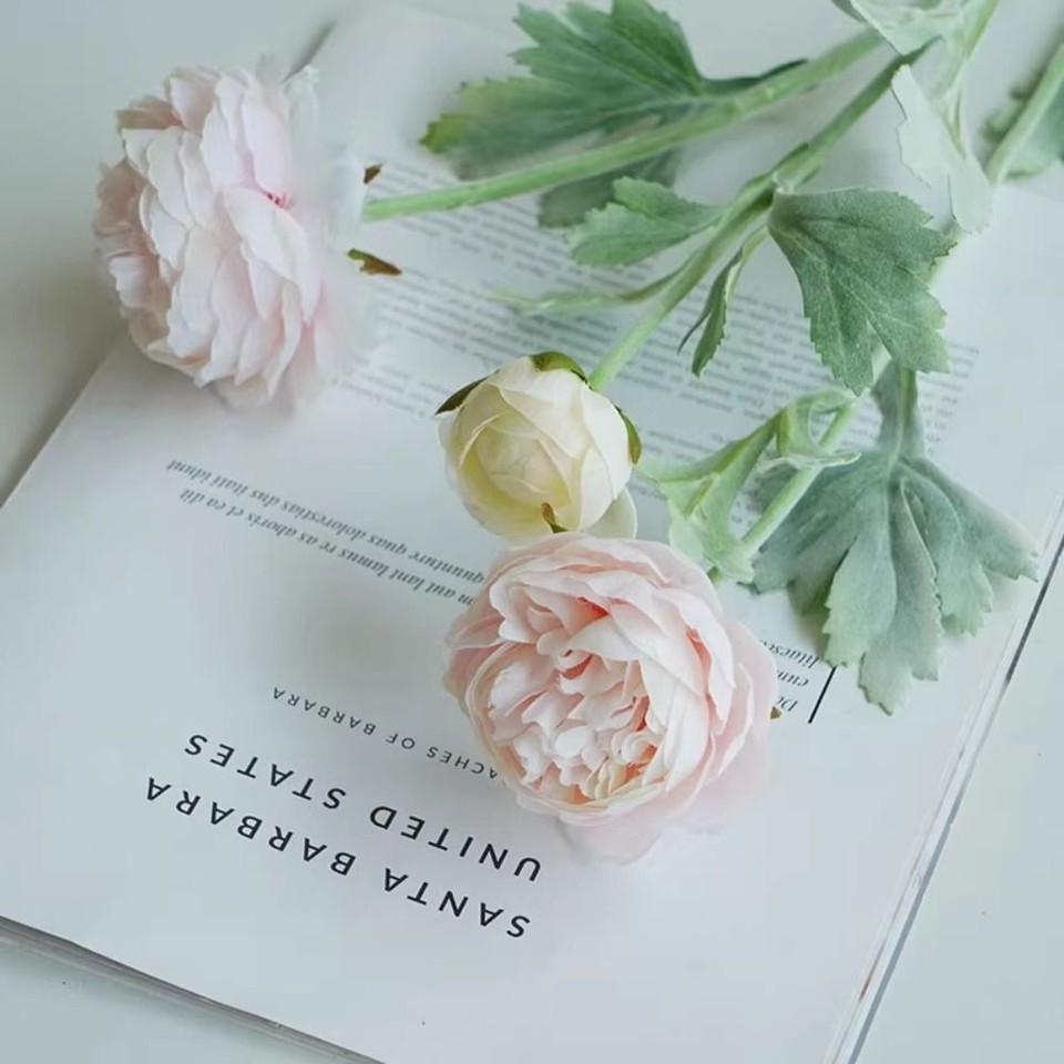 3 Heads Silk Peony Bouquet Single Branch Simulation Flower eBay