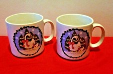 Vintage COTC Korea Pair Of Geese W/red Bow Coffee Mug Cup Lot Of 2