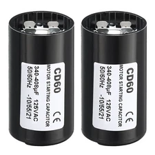 2 Pack Motor Start Capacitor 340-408uF/Mfd 125V 50/60Hz CD60 Run Capacitor