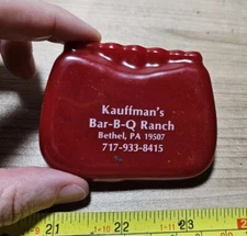 Vintage Kauffman's Bar-B-Q Ranch Bethel PA Advertising Squeeze Coin Wallet 