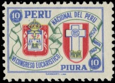 PERU RA37 - National Eucharistic Congress "Piura Coat of Arms" (pb53849)