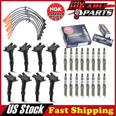 16x NGK Spark Plug + 8x Ignition Coil + 1x Wire For Ford F150 F350 F250 6.2L V8
