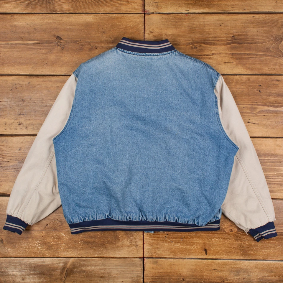 Chaqueta Bomber Yukon Trail Vintage XL 90s Denim Azul Snap Foto 3 de 4