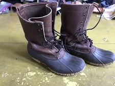Maine Hunting Shoe LL BEAN Women’s Brown Leather Duck Boots Size 7 8 Hole
