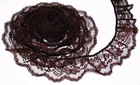 BROWN~3 Inch Wide Ruffled Floral Lace Trim~By 5 Yards