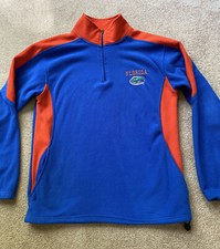 Florida Gators Quarter Zip Jacket Men  s Medium Blue Orange Fleece M