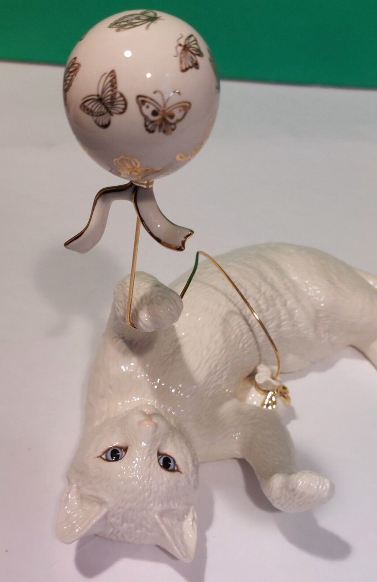 LENOX CAPTIVATION Kitty CAT Butterfly Balloon Kitten sculpture