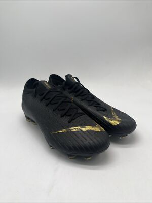 Nike Mercurial Vapor 12 Elite FG Black/Gold Cleats AH7380-077 Men's Size 7
