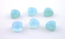 Two 7.5mm Highdome Trillion Natural Baby Blue Chalcedony Cab Cabochon EBS4941