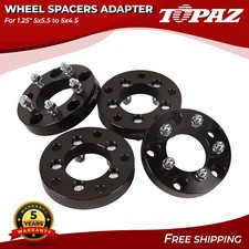 5x5.5 to 5x4.5 Wheel Adapters 1.25" Thick 5x139.7 to 5x114.3 with M12x1.5 Studs