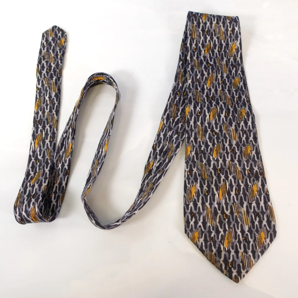 Corbata para el cuello para hombre negra seda Art Deco moda genial fiesta corbata ITALIA ENRICO COVERI Foto 2 de 4