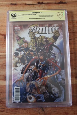 Champions #1 2016 CBCS 9.8 Signed Mark Brooks Variant Marvel Comic Signature