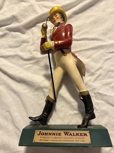 Antique JOHNNIE WALKER Scotch Walking Man Store Advertising Display Large 14.5"