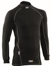 Maglia manica lunga FIA OMP FIRST Nomex nero/bianco taglie adulti/bambini