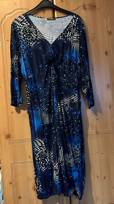 Savoir Blue Print Knot Design Dress Size 20 BNWOT Plus Size