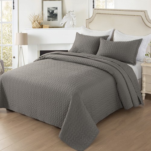 3Pcs Quilt Set With Pillow Shams Twin Full Queen King Size Bedding Comforter Set - Picture 2 of 14