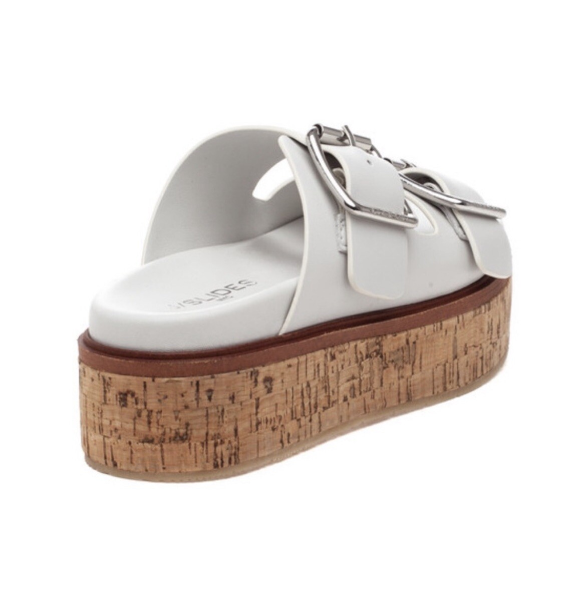APL Sandalo J SLIDES Belinda in pelle bianco nuovo con etichette taglia 7 5