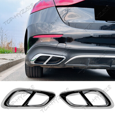 For Mercedes-Benz E-Class 2024+Rear Exhaust Muffler Tip Tail Pipe Plating 2pcs