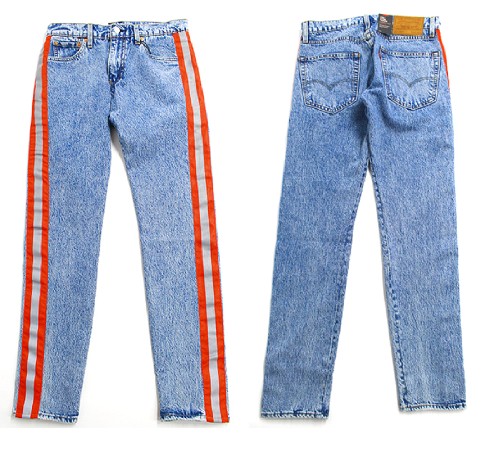 98 Levi's 512 side stripe tape slim tapered fit jeans in acid light