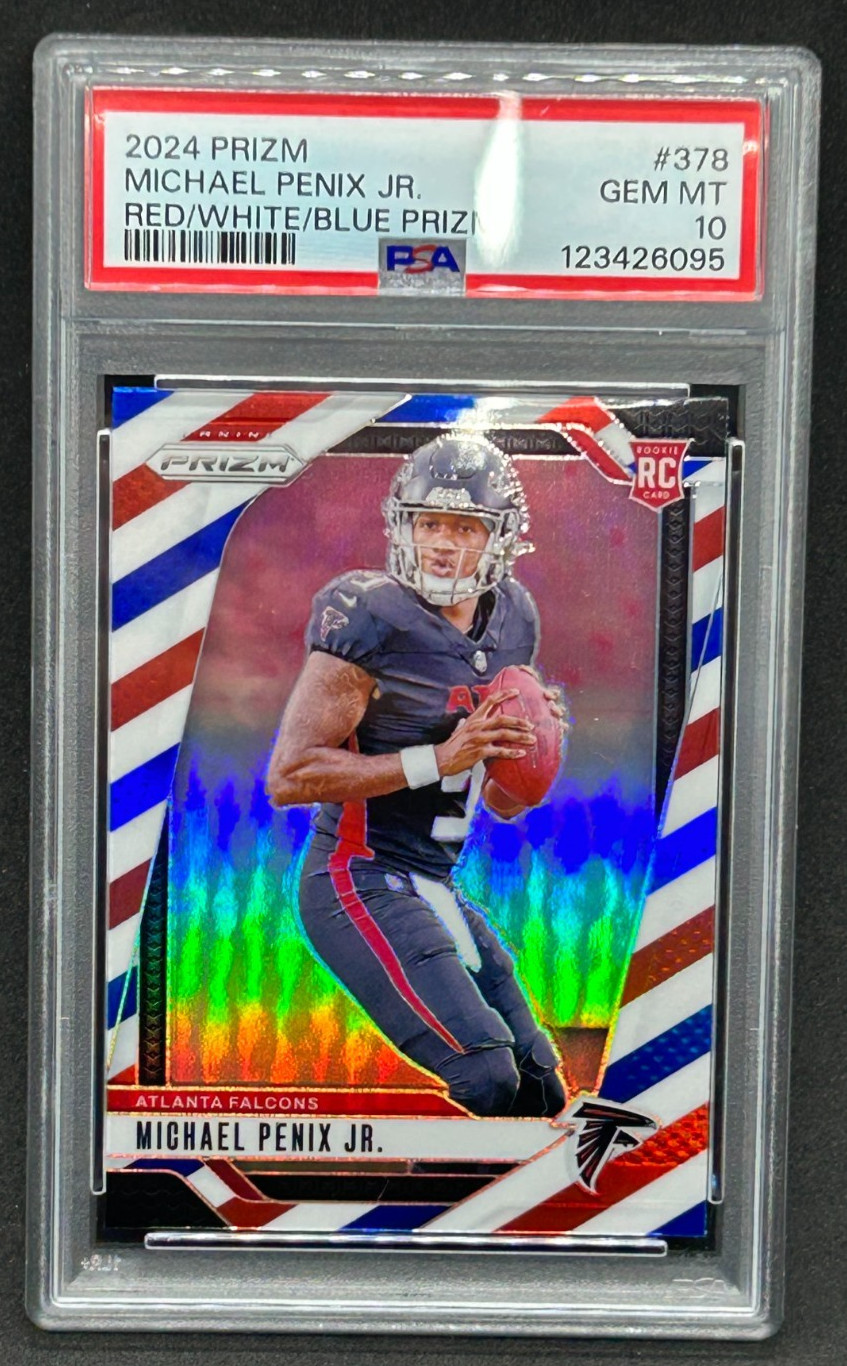2024 Panini Prizm Michael Penix Jr RC Rookie Red White Blue Prizm PSA 10 #378