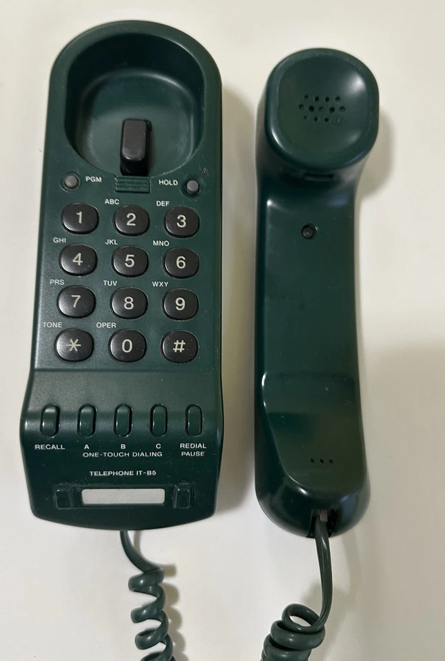 Teléfono fijo con cable Sony IT-B5 de colección - verde cazador - pared o mesa Foto 2 de 4