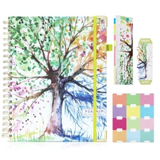 School Planner Undated Daily Spiral Binding Weekly Monthly Hardcover College ...