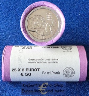 2 Euro Gedenkmünze Estland 2026 Sipsik SOFORT LIEFERBAR !!!