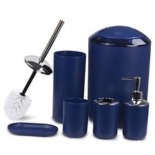 Bathroom Accessories Set 6 Piece Bath Ensemble,Royal Blue Royal Blue-6pcs