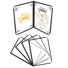 Doppelt Faltbare A4 Menükartenhalter (5 Stk) - Speisekartenmappe