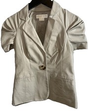 MICHAEL Michael Kors Beige Short Sleeve Blazer Jacket Women's Sz 4 Preowned