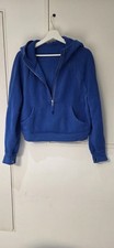 Lululemon Blue Hooded Fleece Women's, Size M/L New Pockets And Half Way Zipper