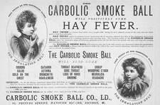 CARBOLIC SMOKE BALL CO Hay Fever Theme Victorian Advertisement 1893