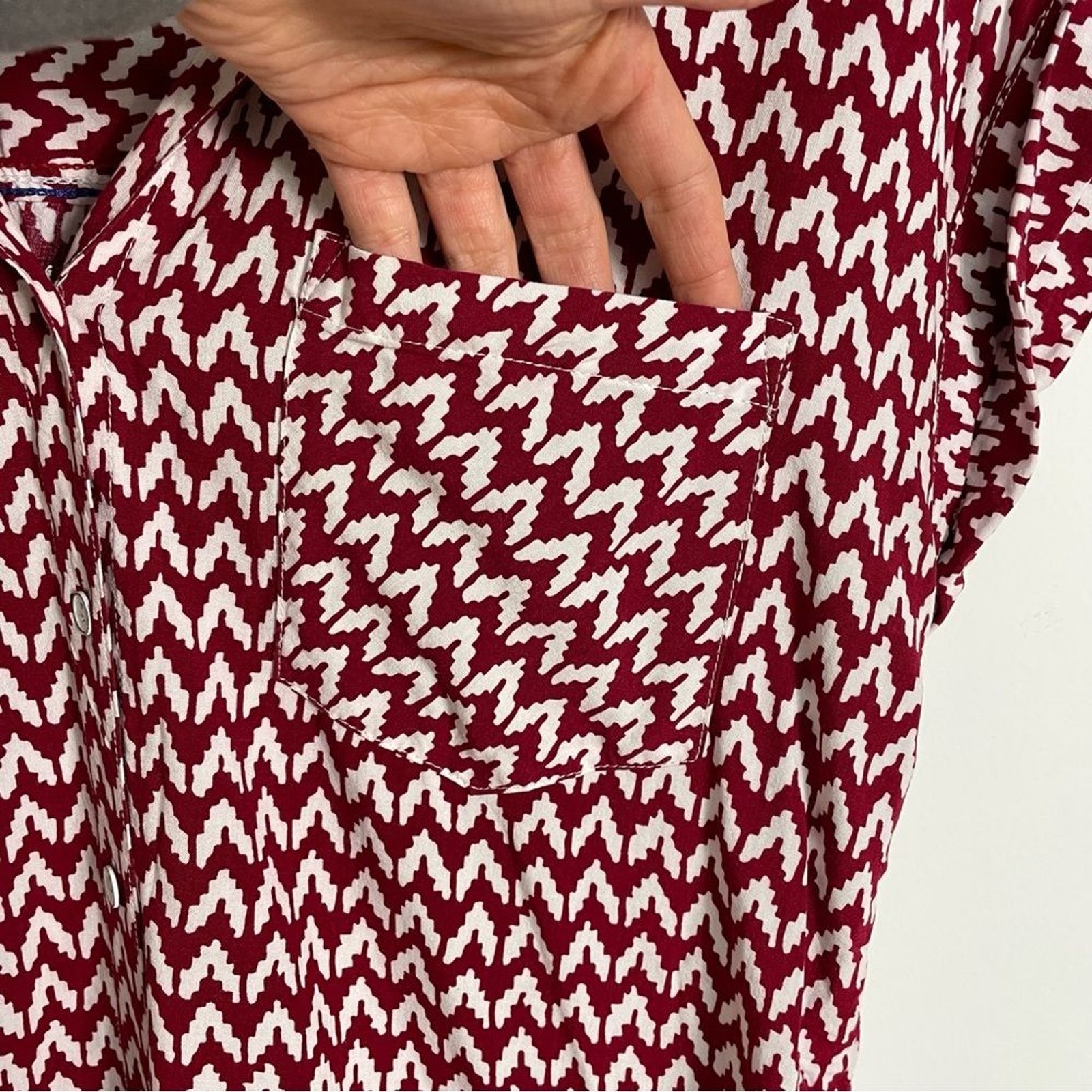 Jachs Girlfriend Button Down Patterned Tencel Blo… - image 6