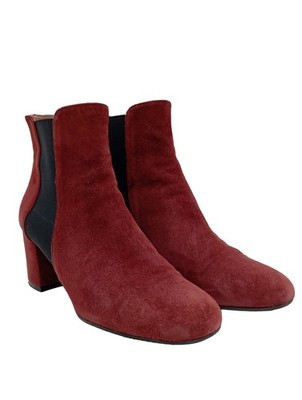 POLLINI Schlüpf-Stiefeletten Damen Stiefeletten Gr. DE 40 rot-schwarz